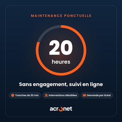 Pack 20 heures de maintenance de site internet, sans engagement, suivi en ligne