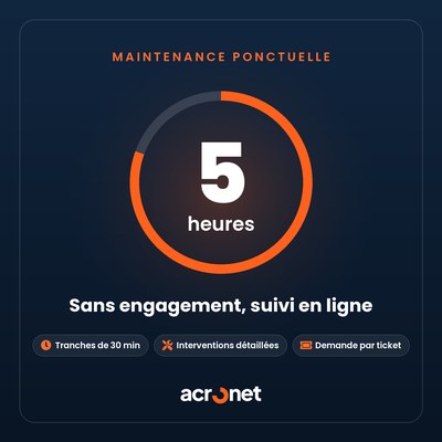 Pack 5 heures de maintenance de site internet, sans engagement, suivi en ligne